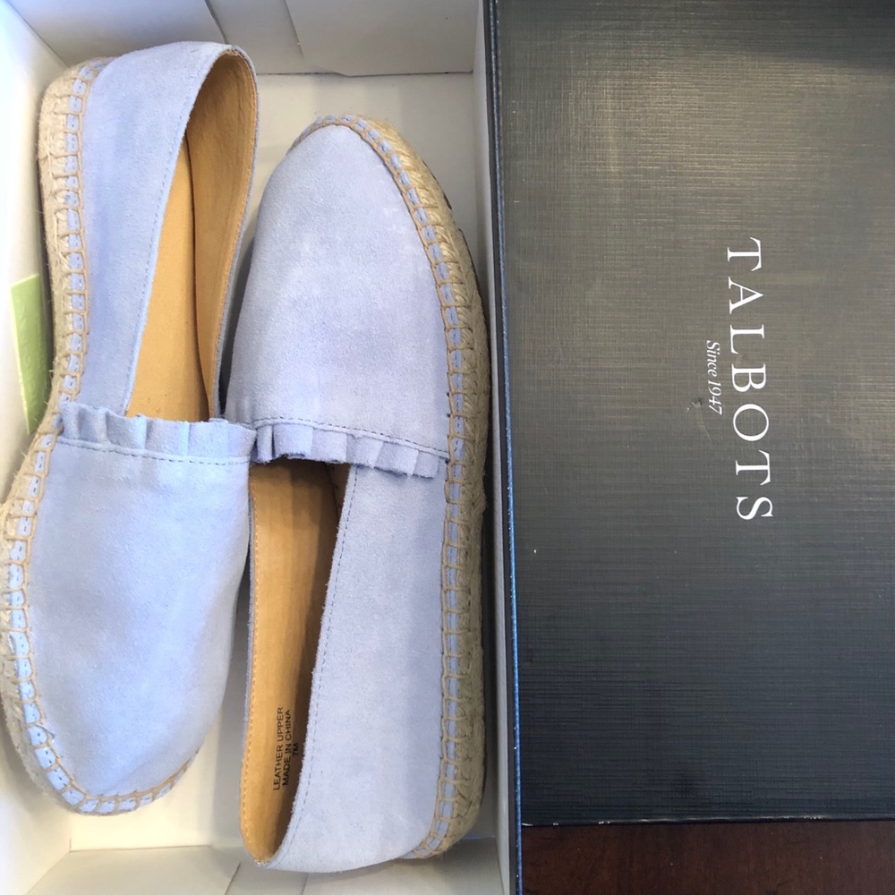 😱NWT‼️Gorg‼️Talbots, blue suede Slip on shoes🥰